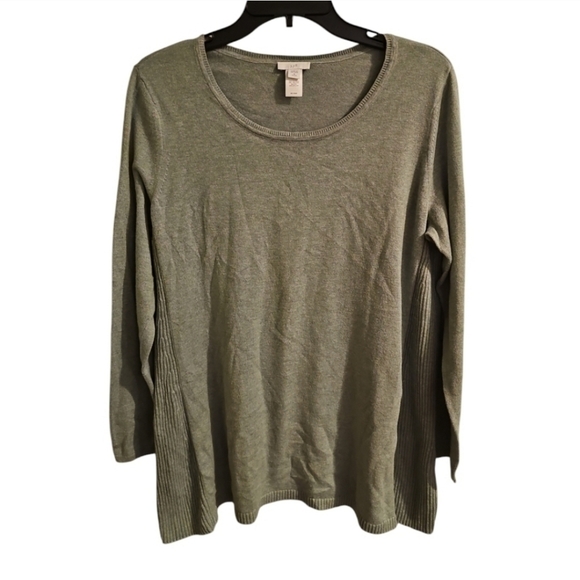J. JILL sage green sweater swing tunic sz medium petite - Picture 5 of 5
